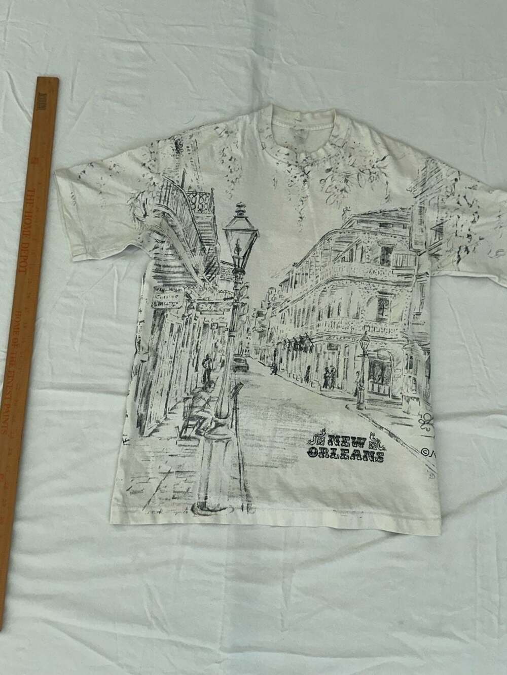 Vintage New Orleans French Quarter Art All Over Print T